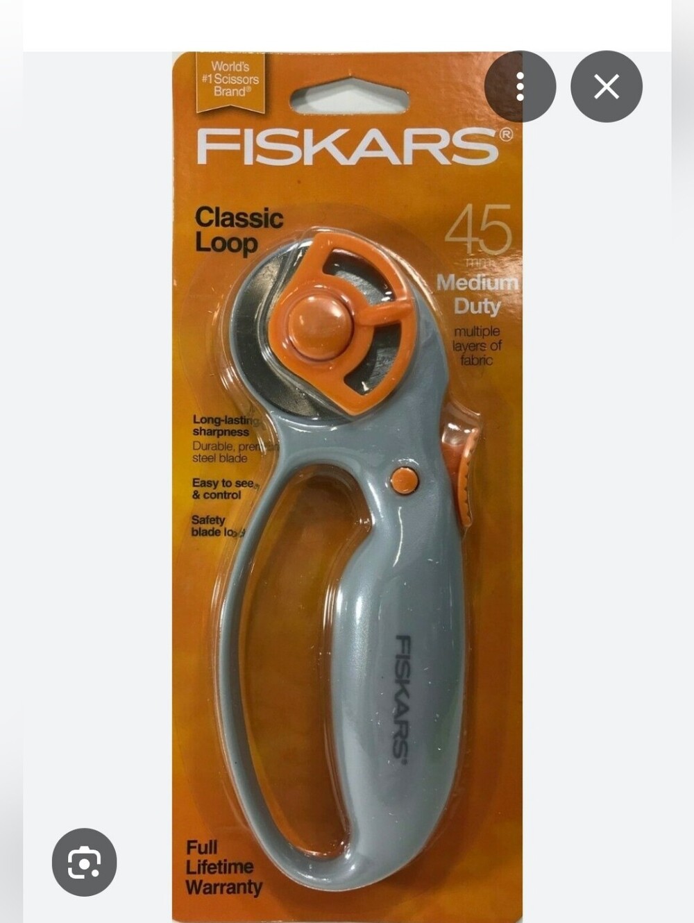 Fiskars Classic Loop 45mm Rotary Cutter - Gray/Orange